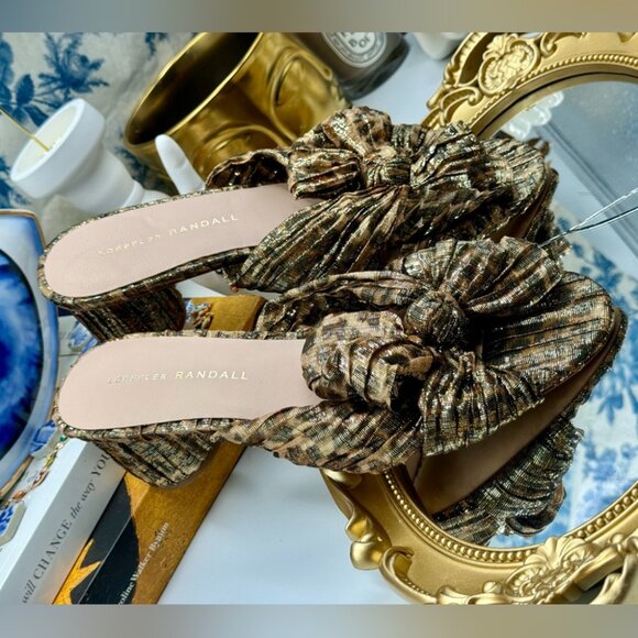 🆕 LOEFFLER RANDALL 🧿 NWOB Emilia Heeled Mules, Metallic Leopard, Sz 7 SAMPLE - Picture 10 of 15